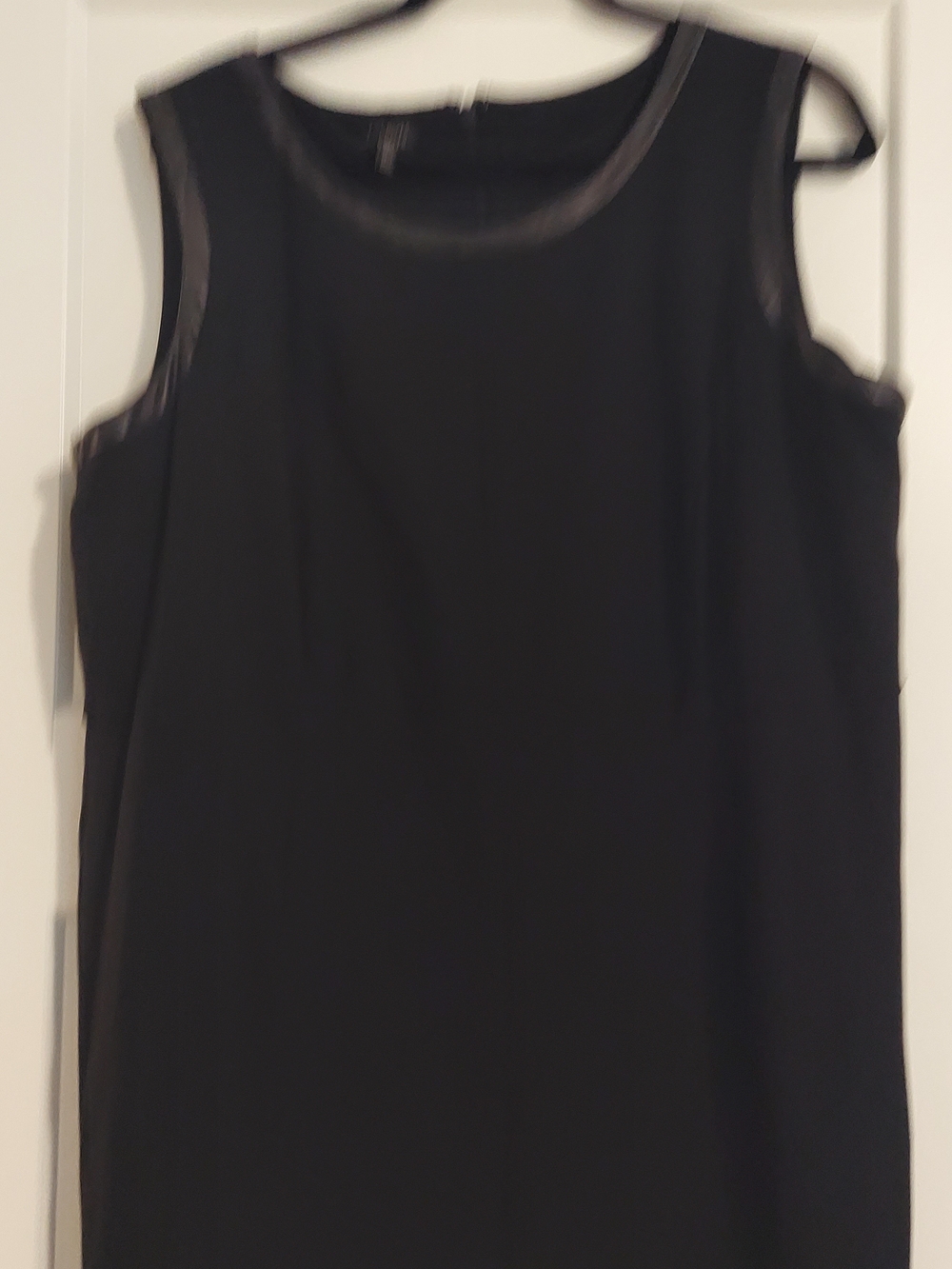 Talbots Black Sleeveless Midi Dress with Subtle Trim